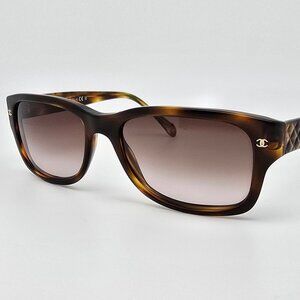 Chanel 5126 c.502/13 Tortoise Quilted Frame Brown Gradient Lens Sunglasses Italy